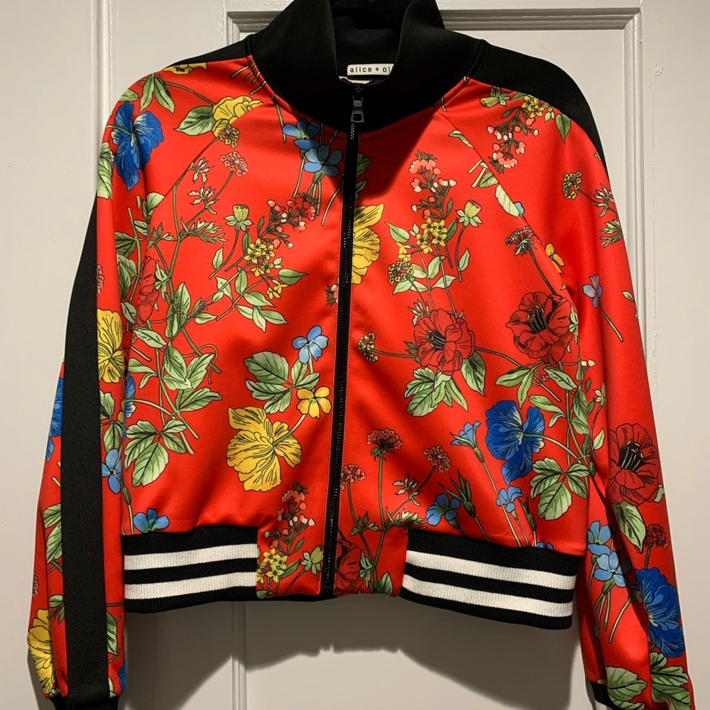 NWT Alice + Olivia Seine Garden Bomber size L
